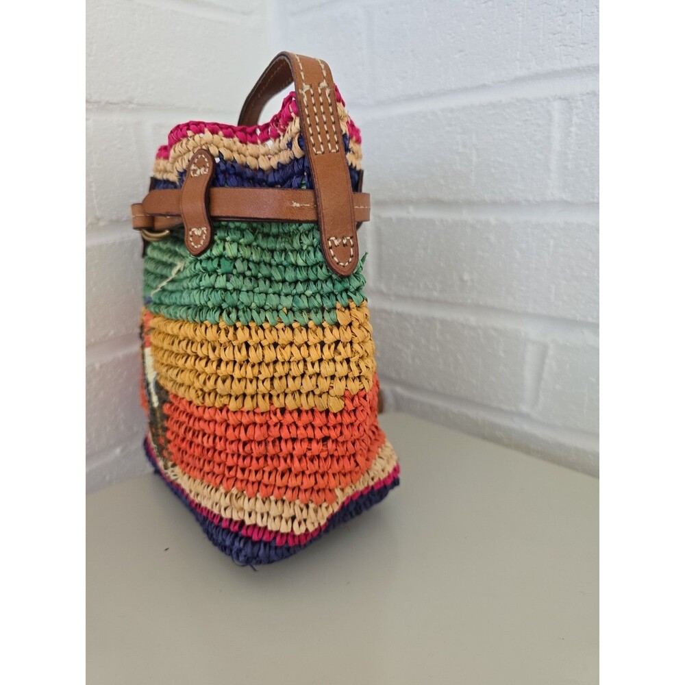 Polo Ralph Lauren Raffia Mini Bellport Bucket Bag Limited Edition Rare - Picture 5 of 14